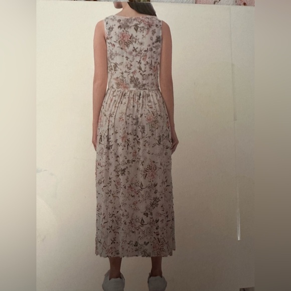 Frye Ladies Button Front Midi Dress Folk Garden Print NWT - Picture 7 of 9
